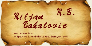 Miljan Bakalović vizit kartica